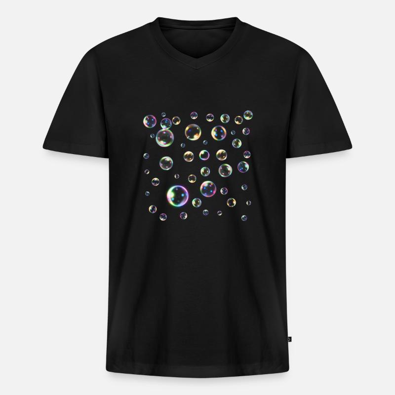 Seifenblasen - Männer Premium Bio T-Shirt mit V-Ausschnitt - Schwarz