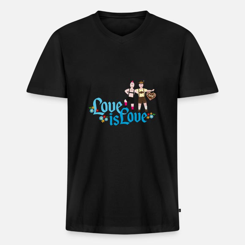 Pride - Männer Premium Bio T-Shirt mit V-Ausschnitt - Schwarz