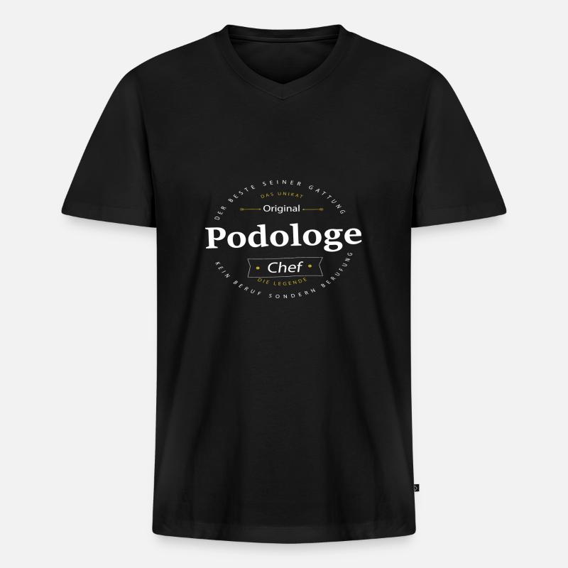 Beruf Podologe - Männer Premium Bio T-Shirt mit V-Ausschnitt - Schwarz