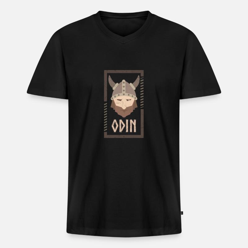 Odin Wikinger Viking Geschenkidee - Männer Premium Bio T-Shirt mit V-Ausschnitt - Schwarz