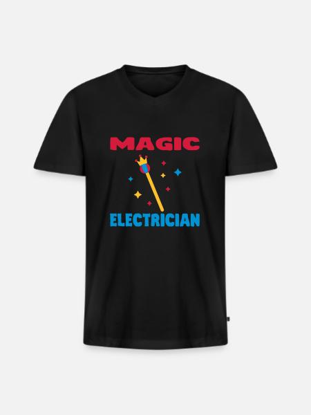 Plumber / Mechanician / electrician / Dad / Geek - Premium økologisk T-shirt med V-hals til mænd - sort