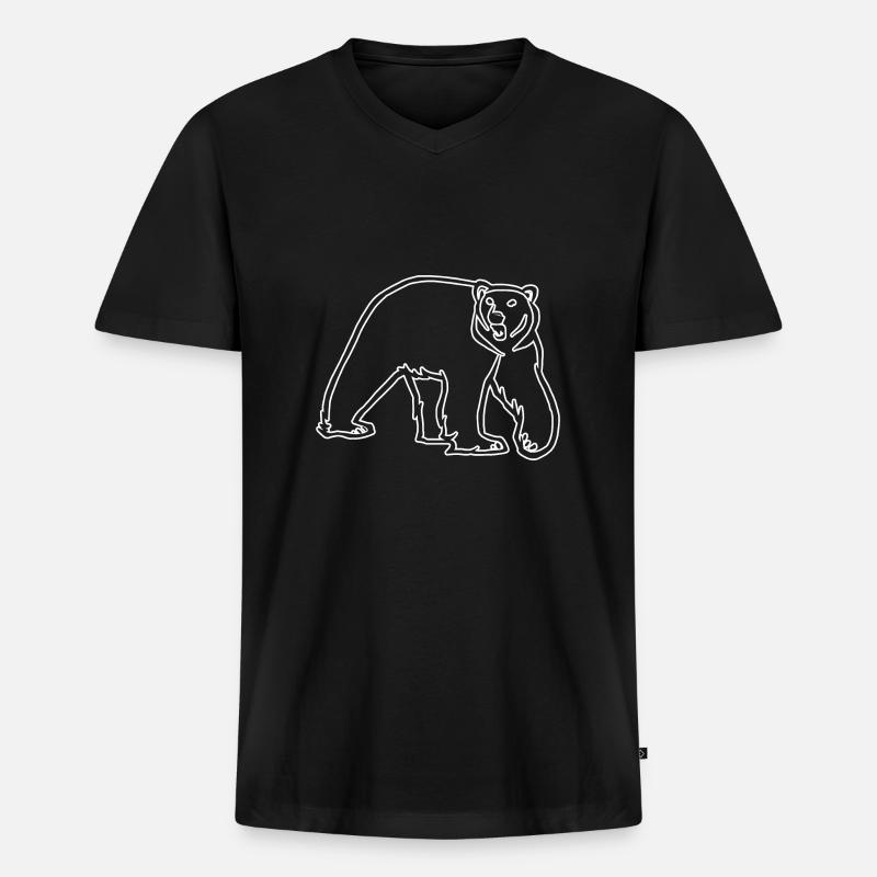 Eisbär - Einzelversion - Männer Premium Bio T-Shirt mit V-Ausschnitt - Schwarz