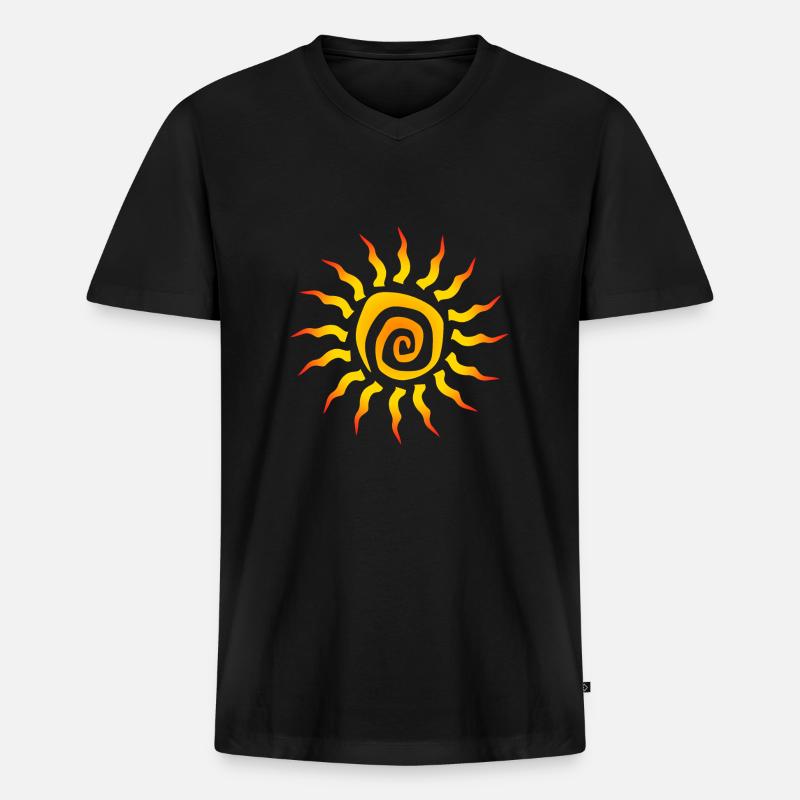 Symbol Spirale Sonne Geschenkidee - Männer Premium Bio T-Shirt mit V-Ausschnitt - Schwarz