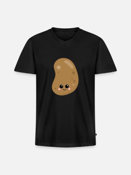 potato - Men's Premium Organic T-shirt with V-neck - black