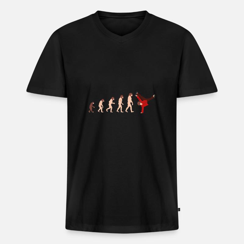 Evolution Breakdance Lustige Geschenkidee - Männer Premium Bio T-Shirt mit V-Ausschnitt - Schwarz