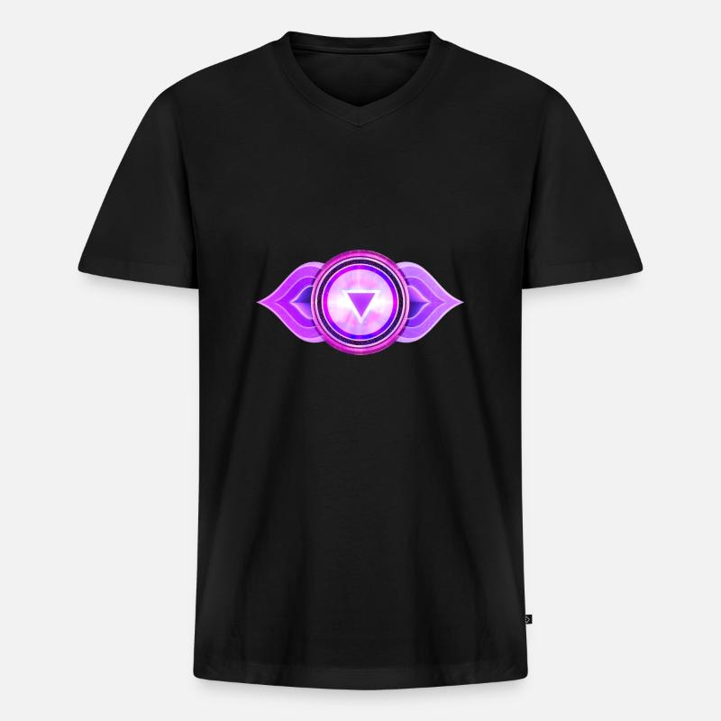 Drittes Auge Chakra, Anja - Männer Premium Bio T-Shirt mit V-Ausschnitt - Schwarz