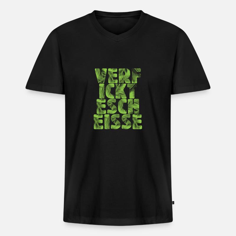 Verfickte Scheiße - Männer Premium Bio T-Shirt mit V-Ausschnitt - Schwarz