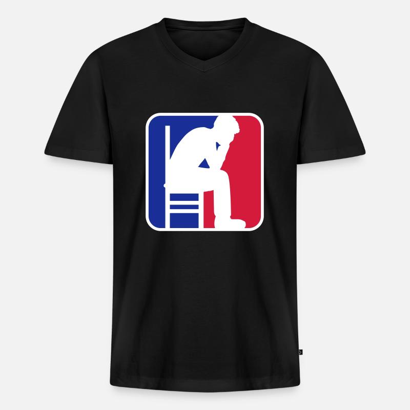 Depression Sport Logo - Männer Premium Bio T-Shirt mit V-Ausschnitt - Schwarz