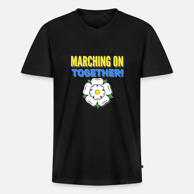 Leeds Yorkshire - Männer Premium Bio T-Shirt mit V-Ausschnitt - Schwarz