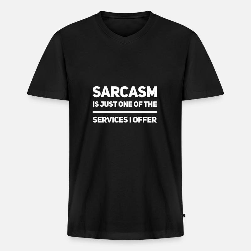 Sarcasm - Männer Premium Bio T-Shirt mit V-Ausschnitt - Schwarz
