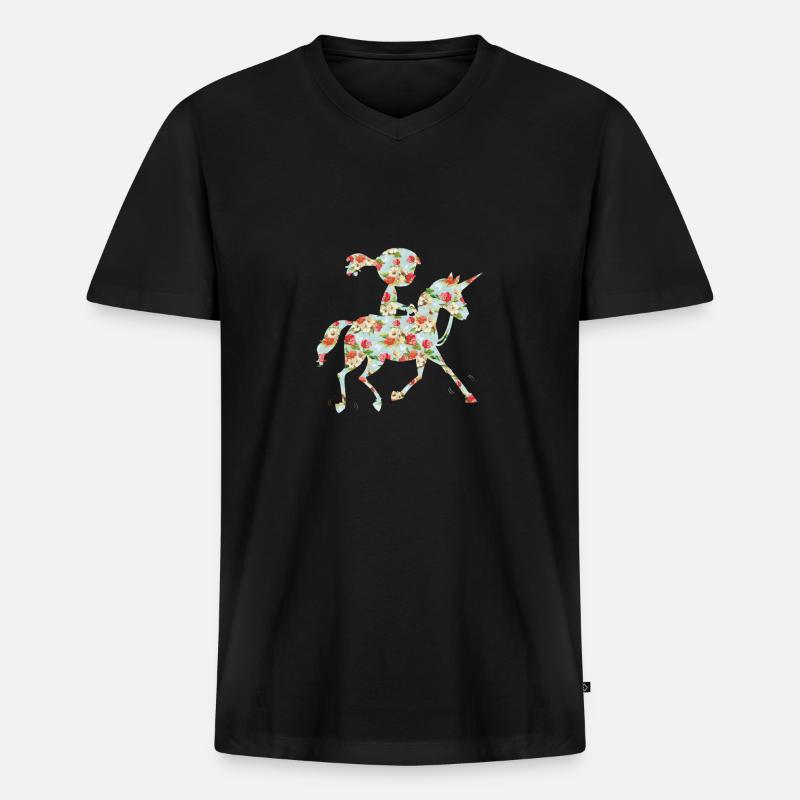Ponypilot - Männer Premium Bio T-Shirt mit V-Ausschnitt - Schwarz
