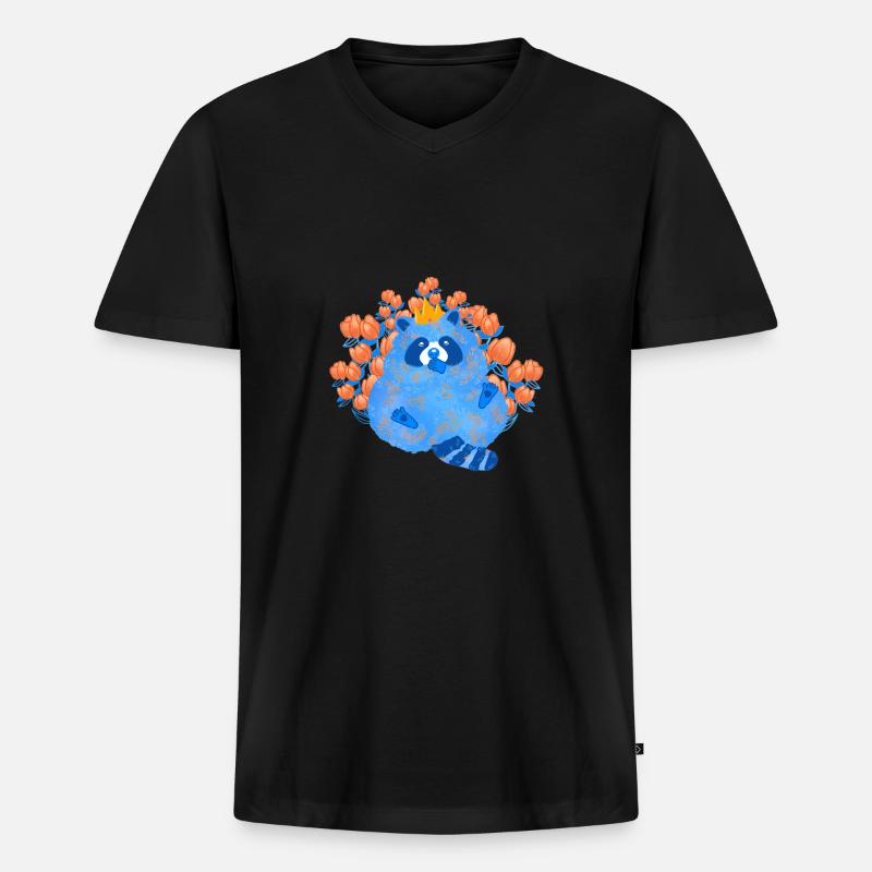 blauer Waschmann - Männer Premium Bio T-Shirt mit V-Ausschnitt - Schwarz