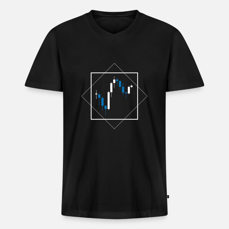 Trading Chart - Männer Premium Bio T-Shirt mit V-Ausschnitt - Schwarz