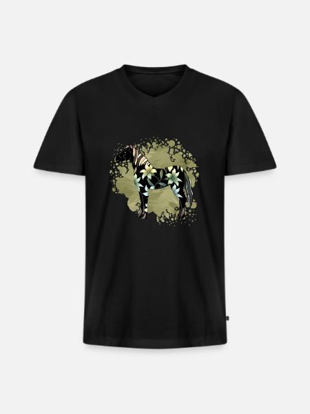 Cheval - T-shirt encolure en V Premium bio Homme - noir