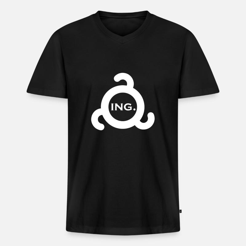 ing. Ingush white - Männer Premium Bio T-Shirt mit V-Ausschnitt - Schwarz