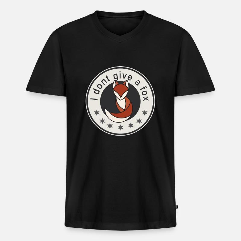 I dont give a fox - Männer Premium Bio T-Shirt mit V-Ausschnitt - Schwarz