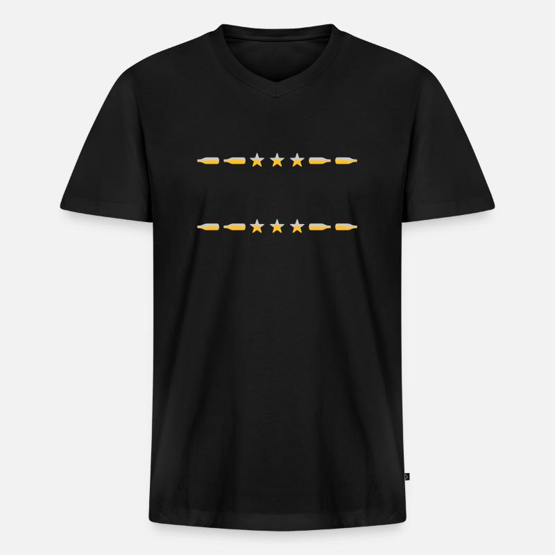 Rahmen Text Bierflaschen - Männer Premium Bio T-Shirt mit V-Ausschnitt - Schwarz