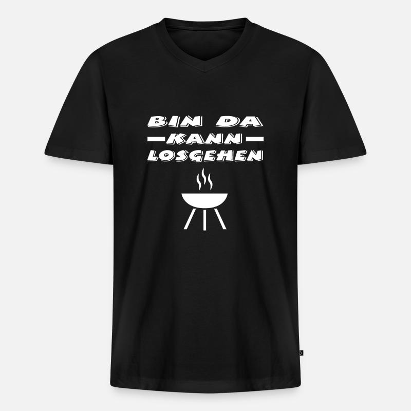 Grillen - Männer Premium Bio T-Shirt mit V-Ausschnitt - Schwarz
