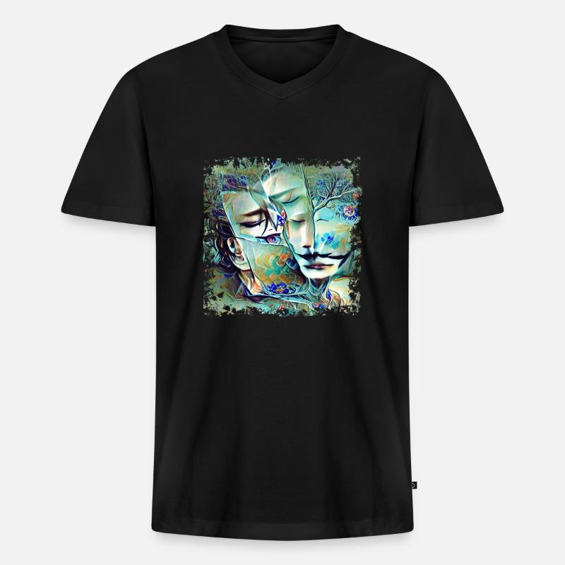 Ever Sleeping Love - Männer Premium Bio T-Shirt mit V-Ausschnitt - Schwarz