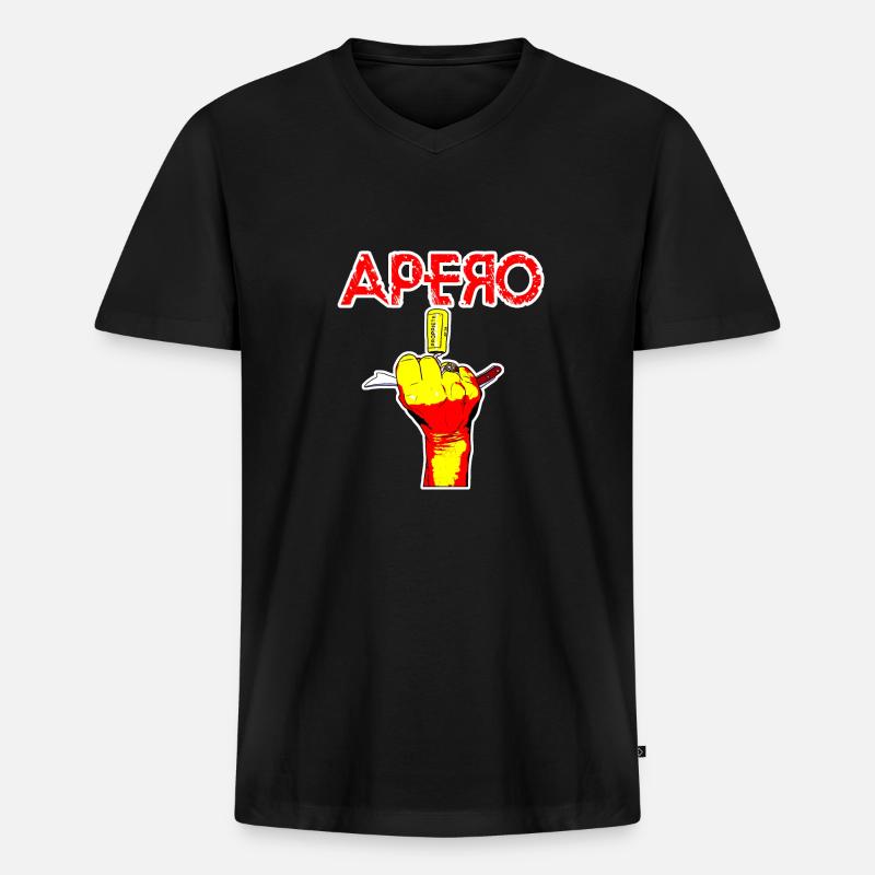 APERO MAIN BÖSES MÄDCHEN - Männer Premium Bio T-Shirt mit V-Ausschnitt - Schwarz