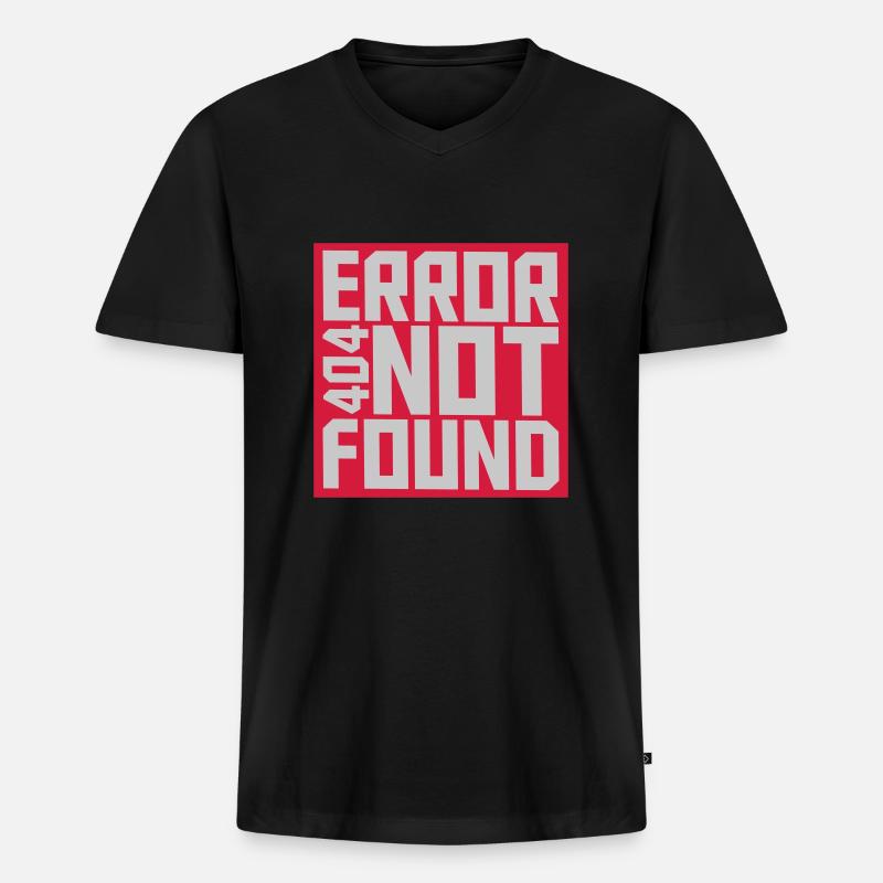 Error 404 not found - Männer Premium Bio T-Shirt mit V-Ausschnitt - Schwarz