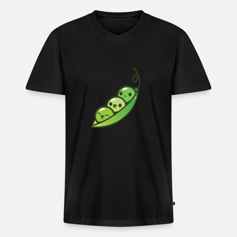 Happier than they've ever bean! - Männer Premium Bio T-Shirt mit V-Ausschnitt - Schwarz