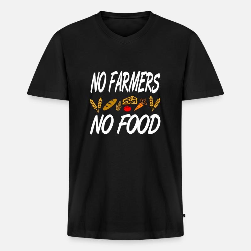 Bauer - Männer Premium Bio T-Shirt mit V-Ausschnitt - Schwarz
