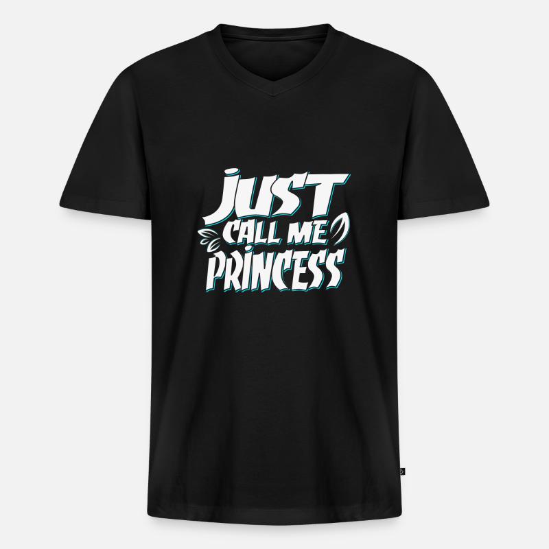Appelez-moi simplement Princesse - T-shirt encolure en V Premium bio Homme - noir