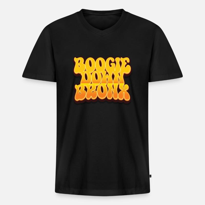 Boogie Down Bronx - Männer Premium Bio T-Shirt mit V-Ausschnitt - Schwarz