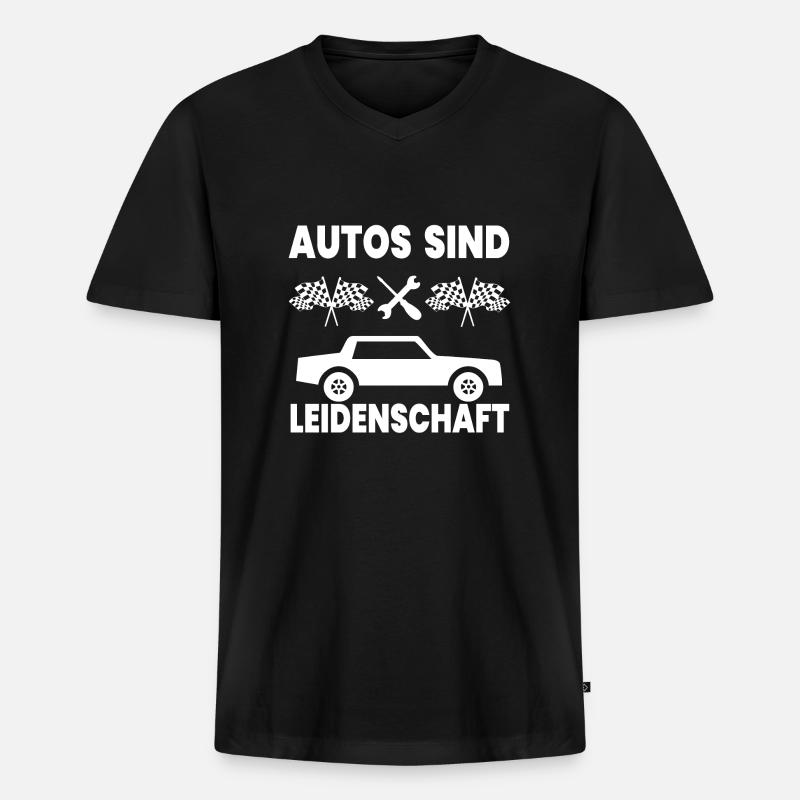 Auto - Männer Premium Bio T-Shirt mit V-Ausschnitt - Schwarz
