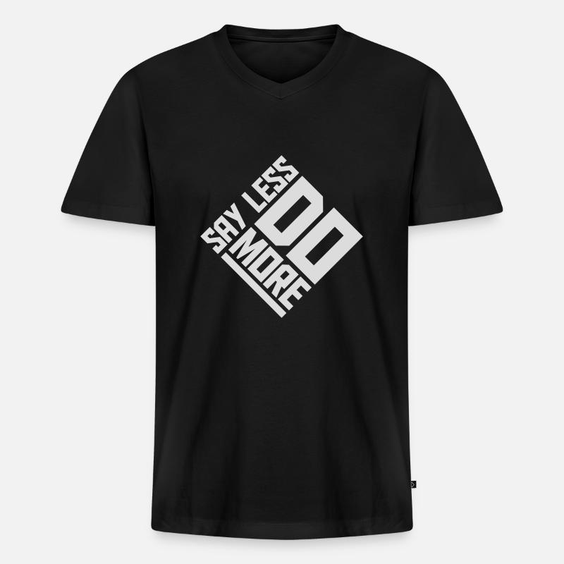 say less do more - Männer Premium Bio T-Shirt mit V-Ausschnitt - Schwarz