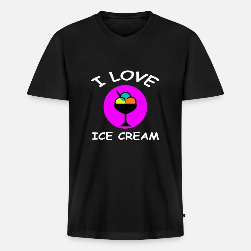 Eis - Männer Premium Bio T-Shirt mit V-Ausschnitt - Schwarz