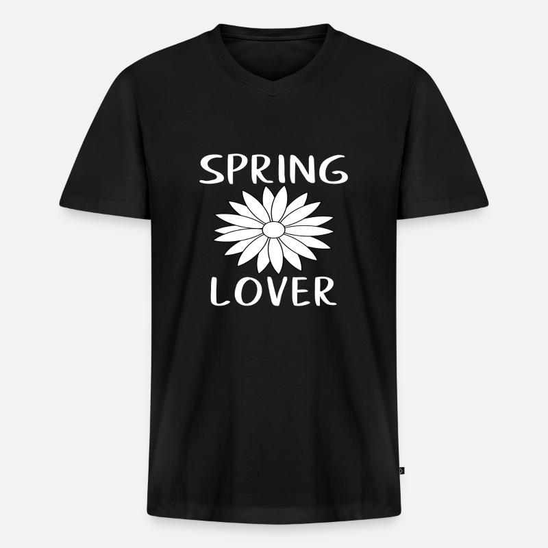 Spring Lover - Männer Premium Bio T-Shirt mit V-Ausschnitt - Schwarz