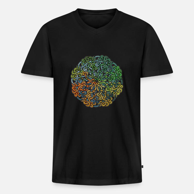 Bifröst Knotwork - Männer Premium Bio T-Shirt mit V-Ausschnitt - Schwarz