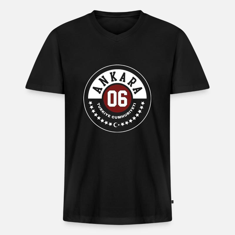 Ankara - Männer Premium Bio T-Shirt mit V-Ausschnitt - Schwarz