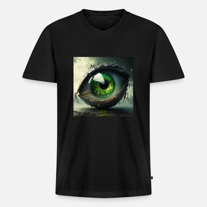 Fantasy Eye Geschenk - Männer Premium Bio T-Shirt mit V-Ausschnitt - Schwarz