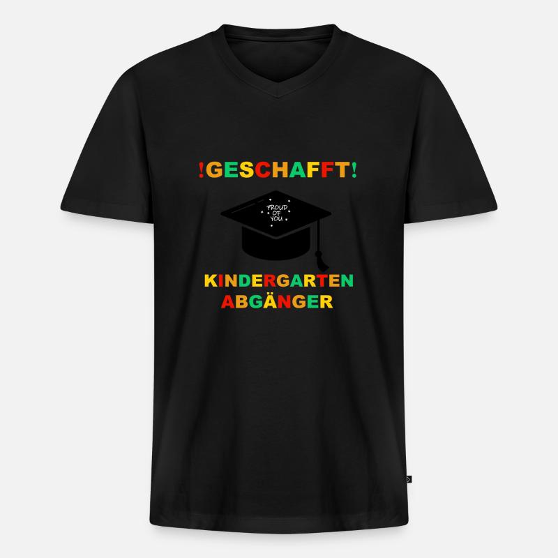 Kindergarten Absolvent Geschafft Einschulung - Männer Premium Bio T-Shirt mit V-Ausschnitt - Schwarz