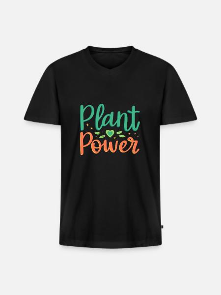 Power of plants - Men's Premium Organic T-shirt with V-neck - black