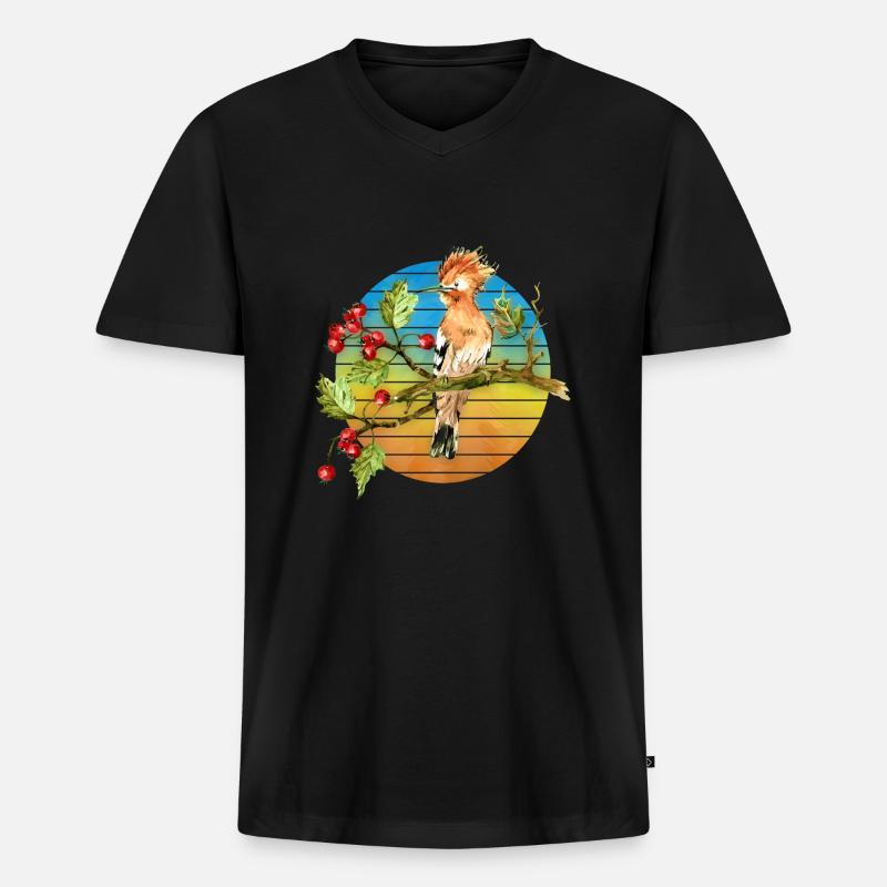 Bunter Vogel - Männer Premium Bio T-Shirt mit V-Ausschnitt - Schwarz