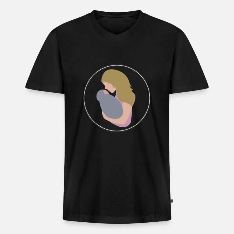 Mutter und Kind - Männer Premium Bio T-Shirt mit V-Ausschnitt - Schwarz