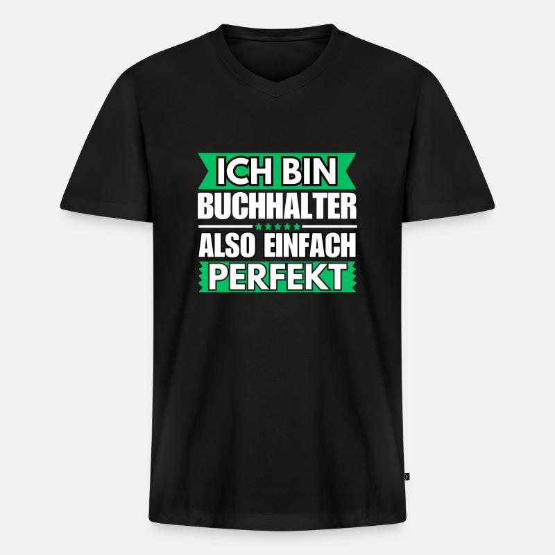 Einfach ein Perfekter Buchhalter - Männer Premium Bio T-Shirt mit V-Ausschnitt - Schwarz