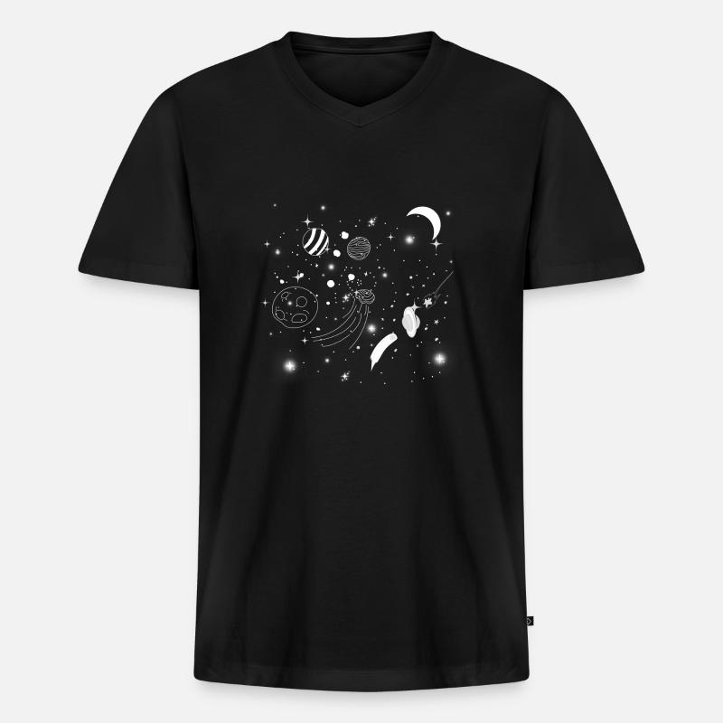 Galaxie-Geschenk - Männer Premium Bio T-Shirt mit V-Ausschnitt - Schwarz