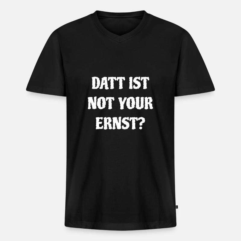 Ernst - Männer Premium Bio T-Shirt mit V-Ausschnitt - Schwarz