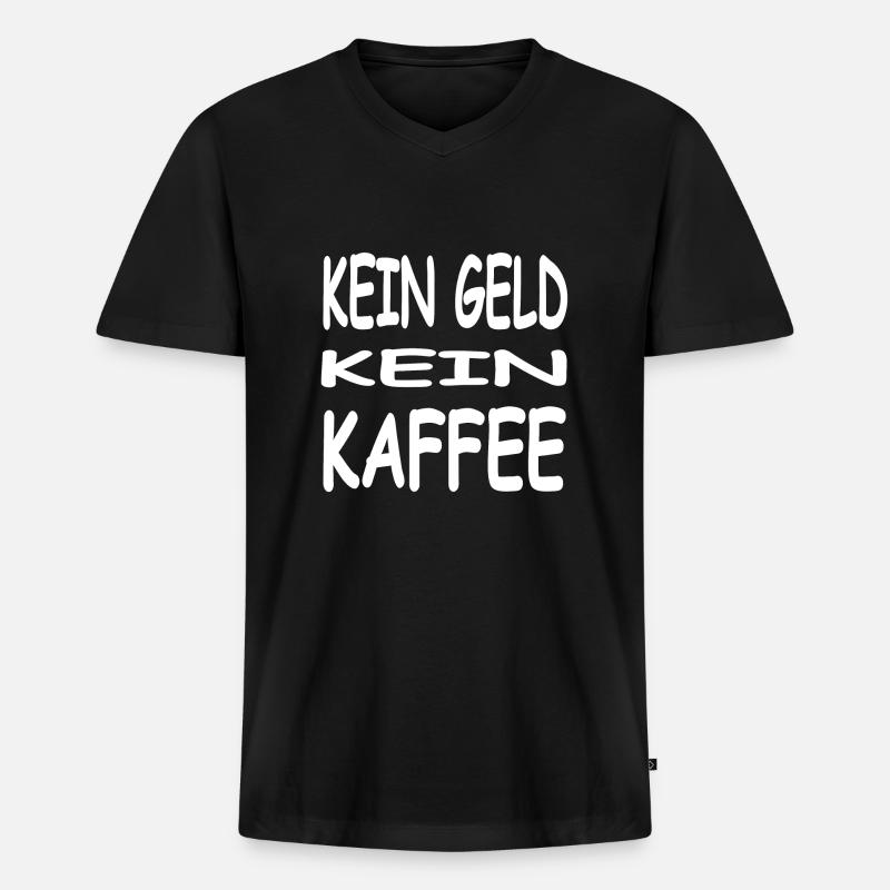Kaffee - Männer Premium Bio T-Shirt mit V-Ausschnitt - Schwarz