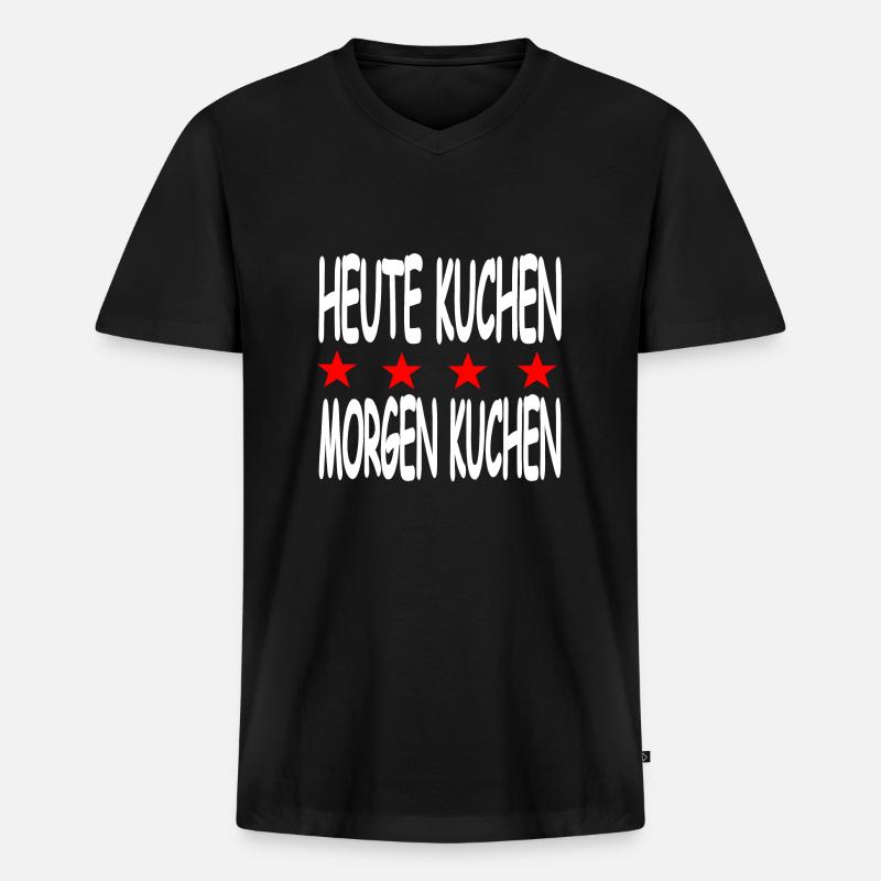 Kuchen - Männer Premium Bio T-Shirt mit V-Ausschnitt - Schwarz