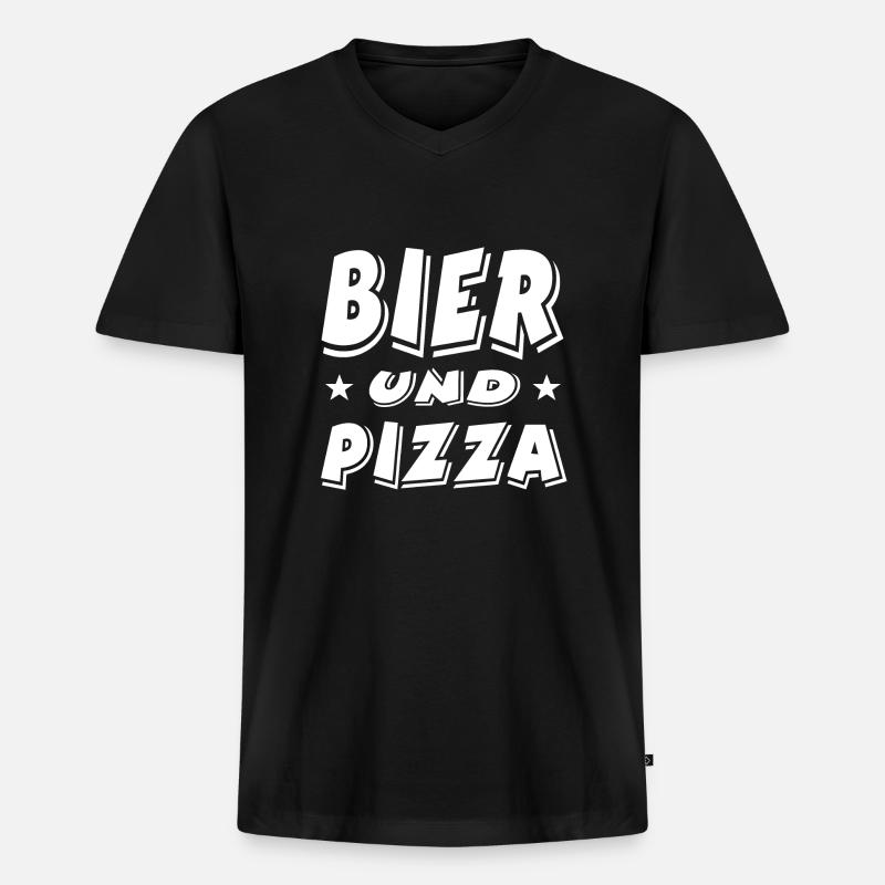 Bier - Männer Premium Bio T-Shirt mit V-Ausschnitt - Schwarz