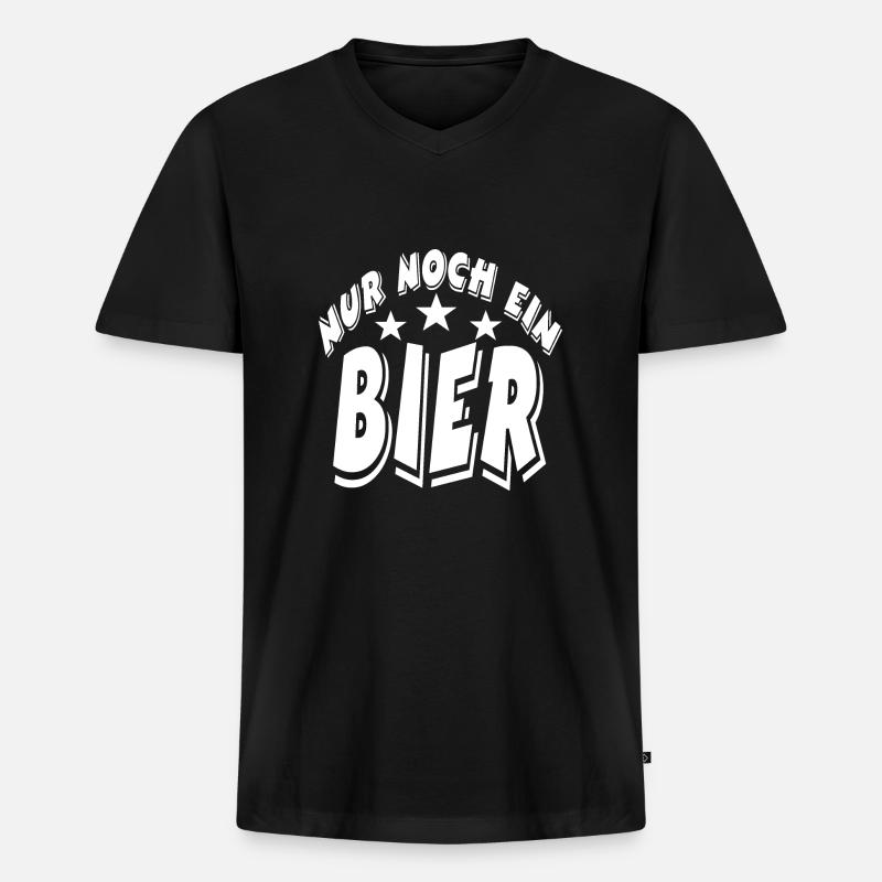 Bier - Männer Premium Bio T-Shirt mit V-Ausschnitt - Schwarz