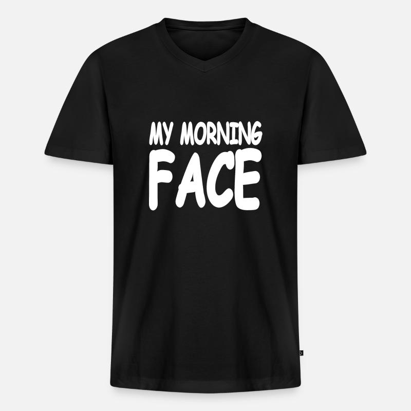 Gesicht - Männer Premium Bio T-Shirt mit V-Ausschnitt - Schwarz