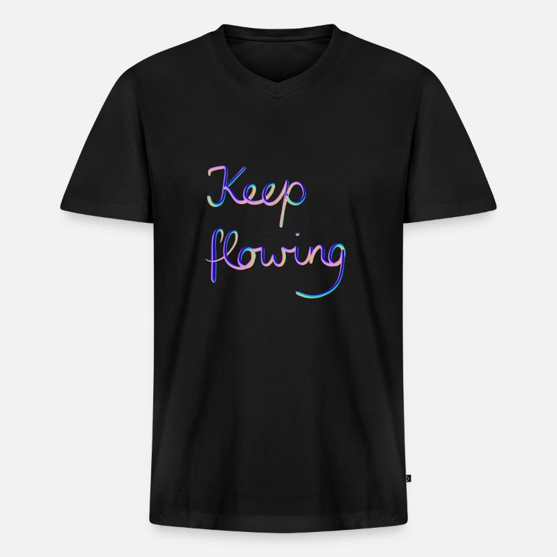 Keep flowing - Männer Premium Bio T-Shirt mit V-Ausschnitt - Schwarz
