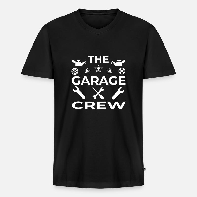 Garage - Männer Premium Bio T-Shirt mit V-Ausschnitt - Schwarz